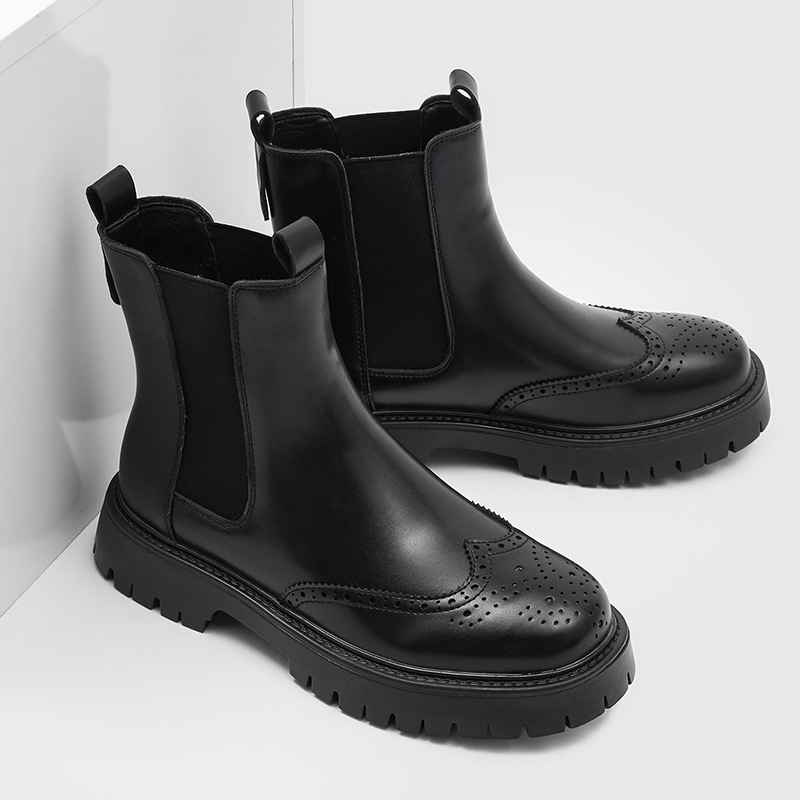 Men'S Shoes Brogues - 남성 패션 정품 가죽 부츠 브랜드