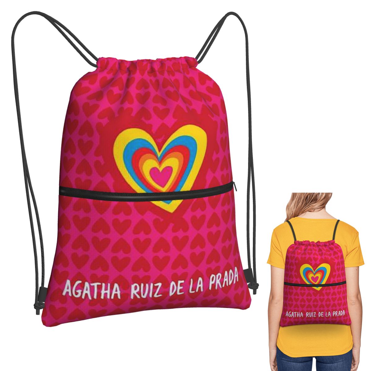 Men Shoes Prada - Agatha Ruiz-De La-Prada 패턴 백팩 휴대용