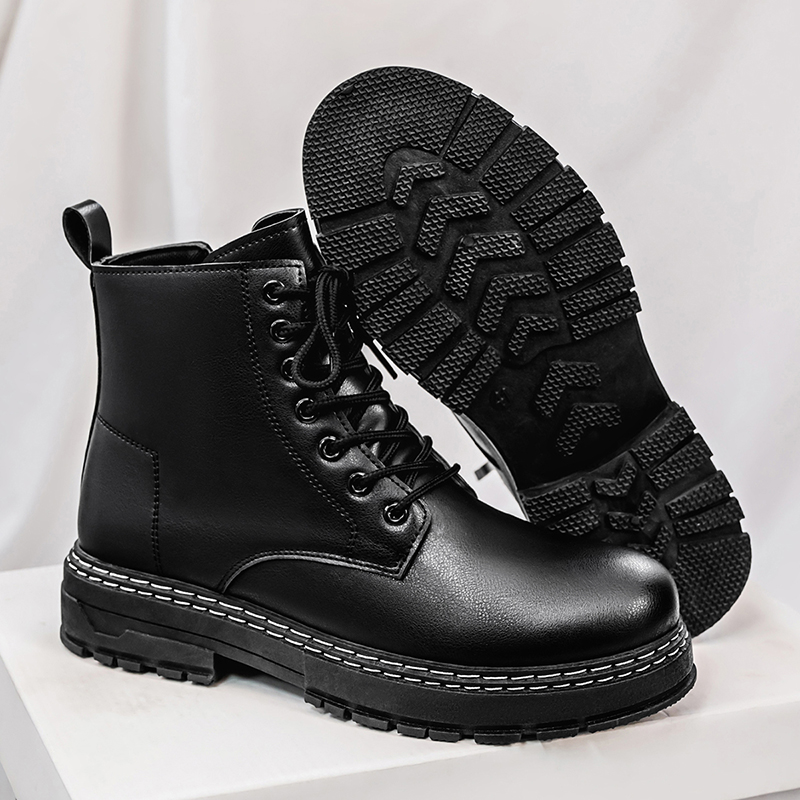 남성용 4계절 블랙 에나멜 가죽 오토바이 부츠 - 클래 - Men'S Shoes Dq 리뷰 및 가격