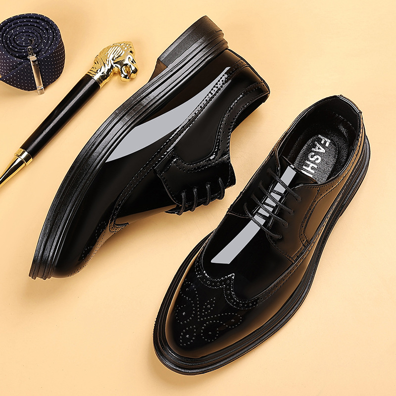 남성용 에나멜 브로그 드레스 슈즈, 레이스업 정장 옥스 - Men'S Shoes Brogues 리뷰 및 가격