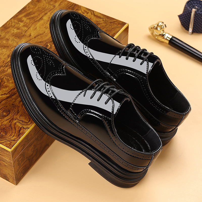 남성용 에나멜 브로그 드레스 슈즈, 레이스업 정장 옥스 - Men'S Shoes Brogues 리뷰 및 가격