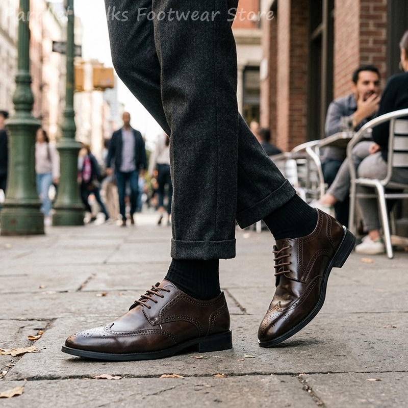 남성 브로그 더비 슈즈, 포멀 윙팁 드레스 슈즈, 클래 - Men'S Shoes Brogues 리뷰 및 가격