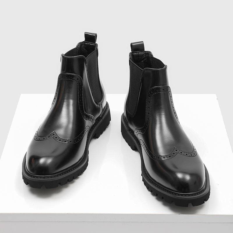 남성 패션 웨딩 파티 첼시 부츠 블랙 트렌디 조각 브로 - Men'S Shoes Brogues 리뷰 및 가격