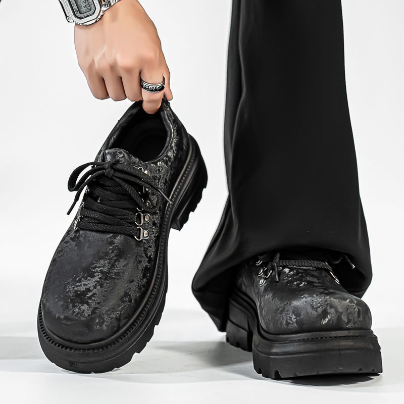 겨울 남성 레트로 영국 스타일 캐주얼 가죽 신발 두꺼운 - Men'S Shoes Height Increase 리뷰 및 가격