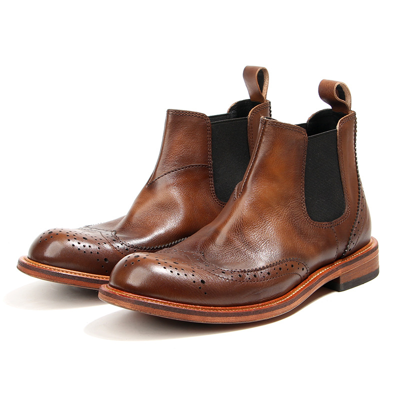 새로운 수제 남자 빈티지 영국 발목 부츠 가을 봄 공구 - Men'S Shoes Brogues 리뷰 및 가격