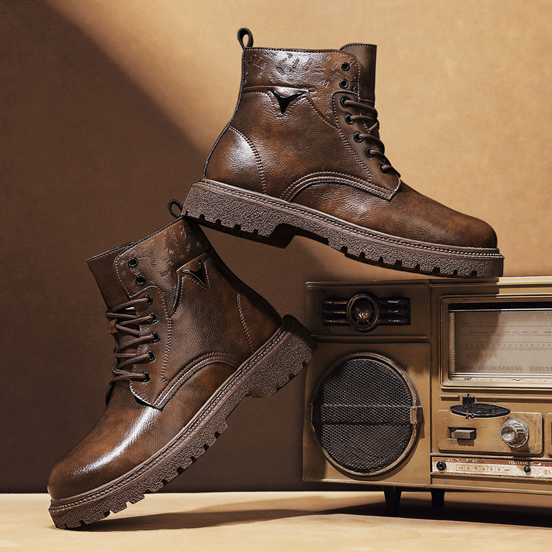 6cm 키높이 남성 부츠 가죽 야외 가을 겨울 신발 따 - Men'S Shoes Height Increase 리뷰 및 가격