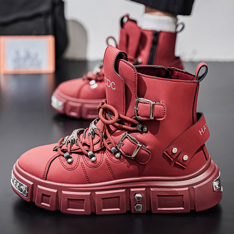 남성용 오리지널 브랜드 부츠 펑크 플랫폼 레드 트렌드  - Men'S Shoes Dq 리뷰 및 가격