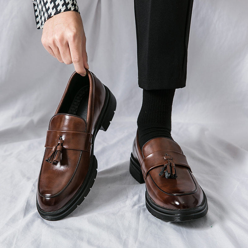 고품질 남성 가죽 정장용 두꺼운 밑창 낮은 굽 포인티드 - Men'S Shoes Drivers 리뷰 및 가격