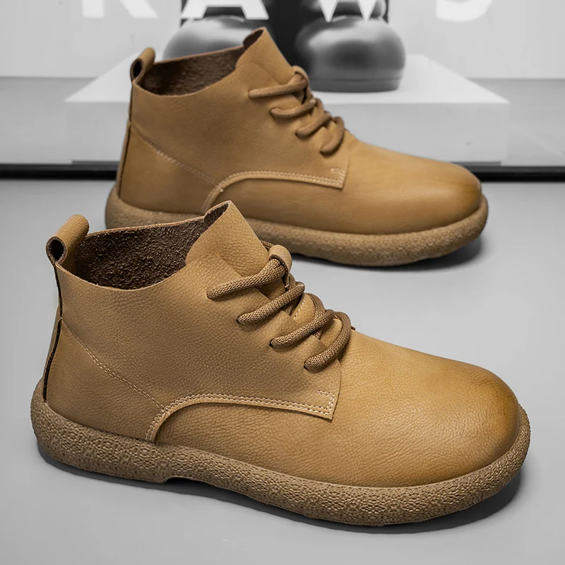 남성용 앵클 부츠 브라운 숏 부츠 럭셔리 신발 파일럿용 - Men'S Shoes Dq 리뷰 및 가격