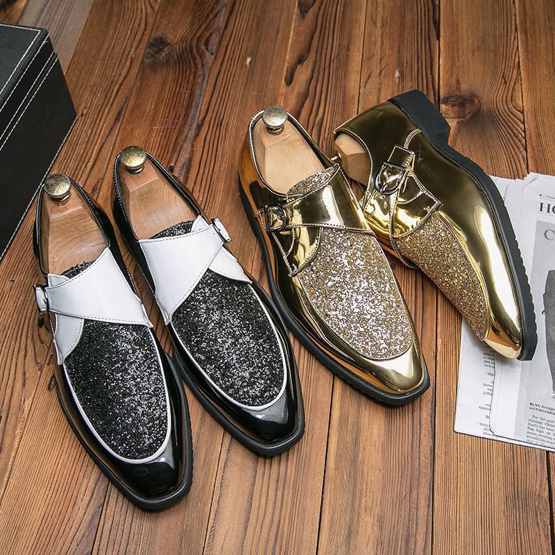 럭셔리 남성 가죽 신발 남성용 고품질 골드 드레스 신발 - Men Shoes Official 리뷰 및 가격
