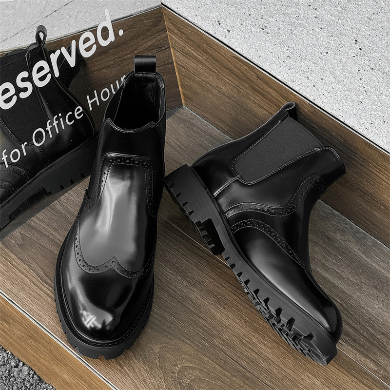 빅 사이즈 남성 패션 파티 프롬 첼시 부츠 슬립온 카빙 - Men'S Shoes Brogues 리뷰 및 가격