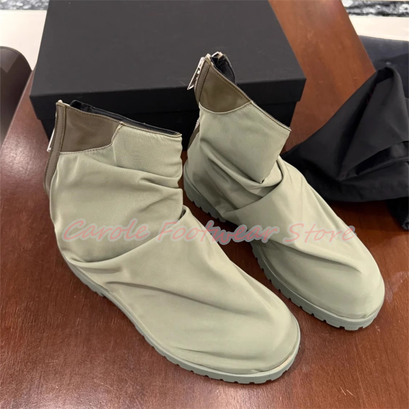 플리츠 나일론 천 하이탑 남성 앵클 부츠 청키 바닥 키 - Men'S Shoes Height Increase 리뷰 및 가격
