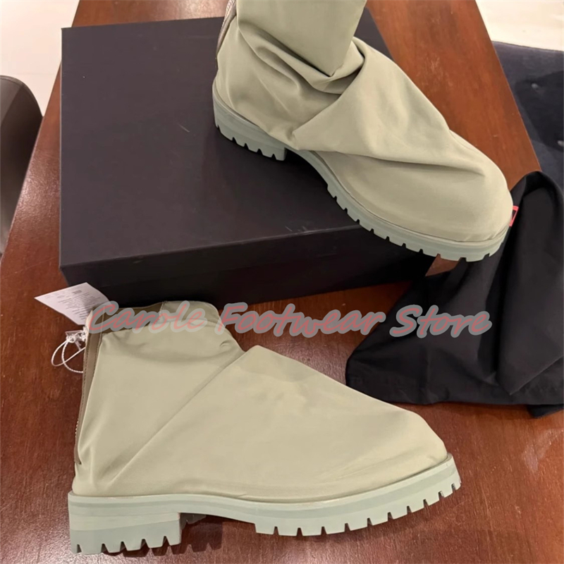 플리츠 나일론 천 하이탑 남성 앵클 부츠 청키 바닥 키 - Men'S Shoes Height Increase 리뷰 및 가격