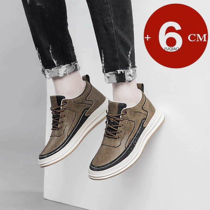 남성용 키높이 운동화, 6CM 깔창 내장, 캐주얼 가죽 - Men'S Shoes Height Increase 리뷰 및 가격
