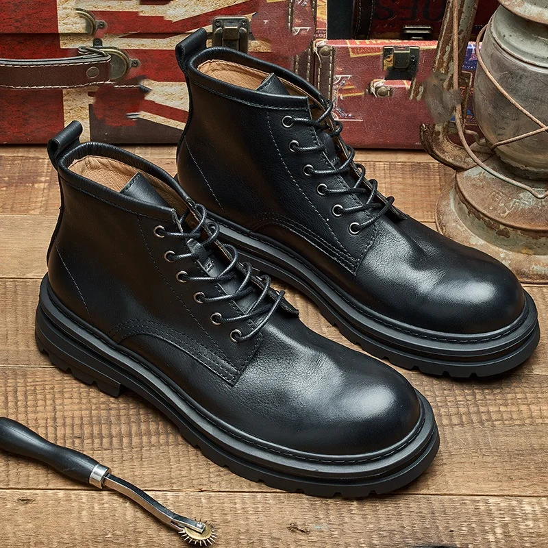 남성용 레트로 앵클 가죽 부츠 럭셔리 브랜드 품질 수제 - Men'S Shoes Quality Brands 리뷰 및 가격