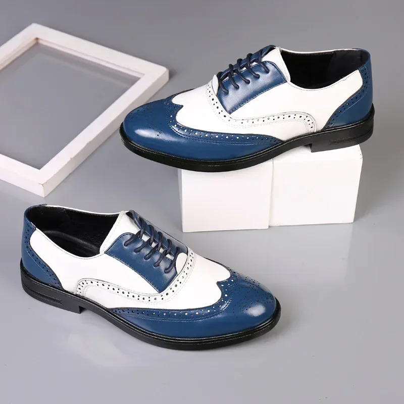 혼합 색상 남성 정장 신발 레트로 남성 가죽 신발 비즈 - Men Shoes Official 리뷰 및 가격