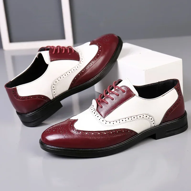 혼합 색상 남성 정장 신발 레트로 남성 가죽 신발 비즈 - Men Shoes Official 리뷰 및 가격