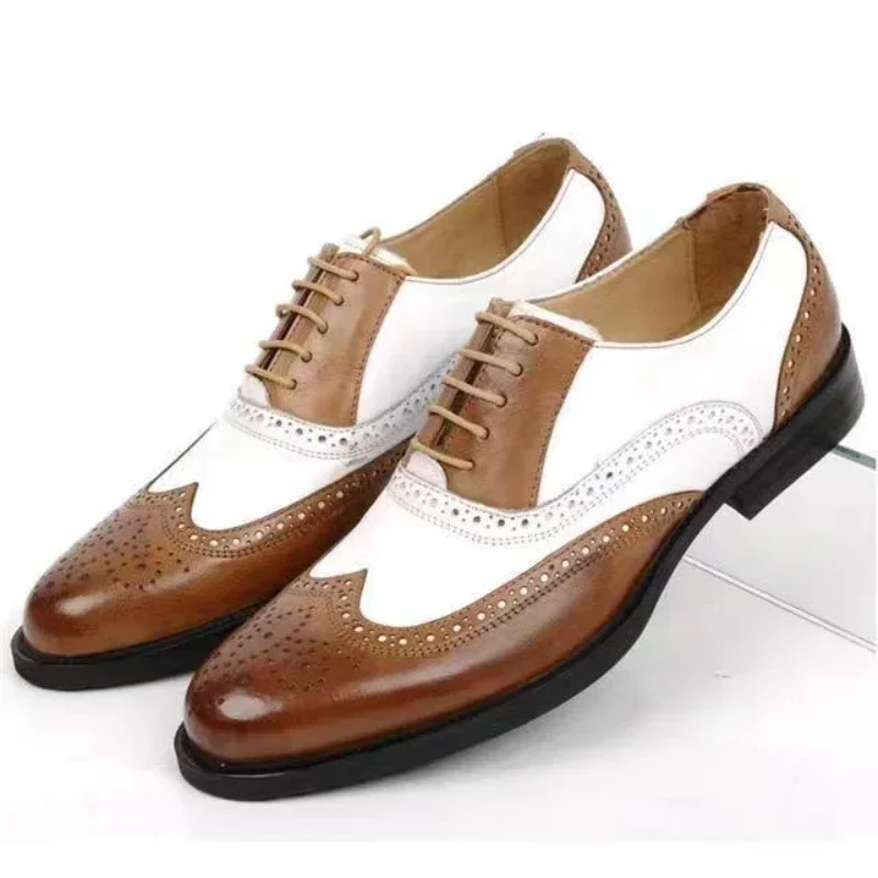 혼합 색상 남성 정장 신발 레트로 남성 가죽 신발 비즈 - Men Shoes Official 리뷰 및 가격