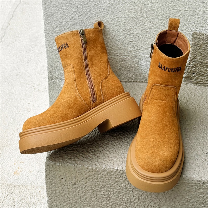 겨울 유럽 아메리카 레트로 두꺼운 밑창 측면 지퍼 키높 - Men'S Shoes Height Increase 리뷰 및 가격