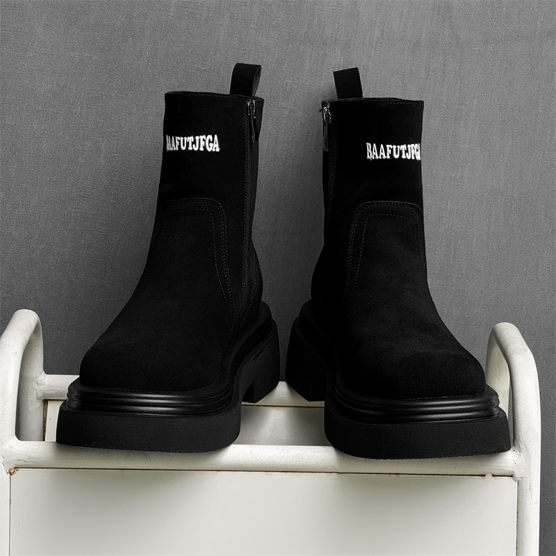겨울 유럽 아메리카 레트로 두꺼운 밑창 측면 지퍼 키높 - Men'S Shoes Height Increase 리뷰 및 가격