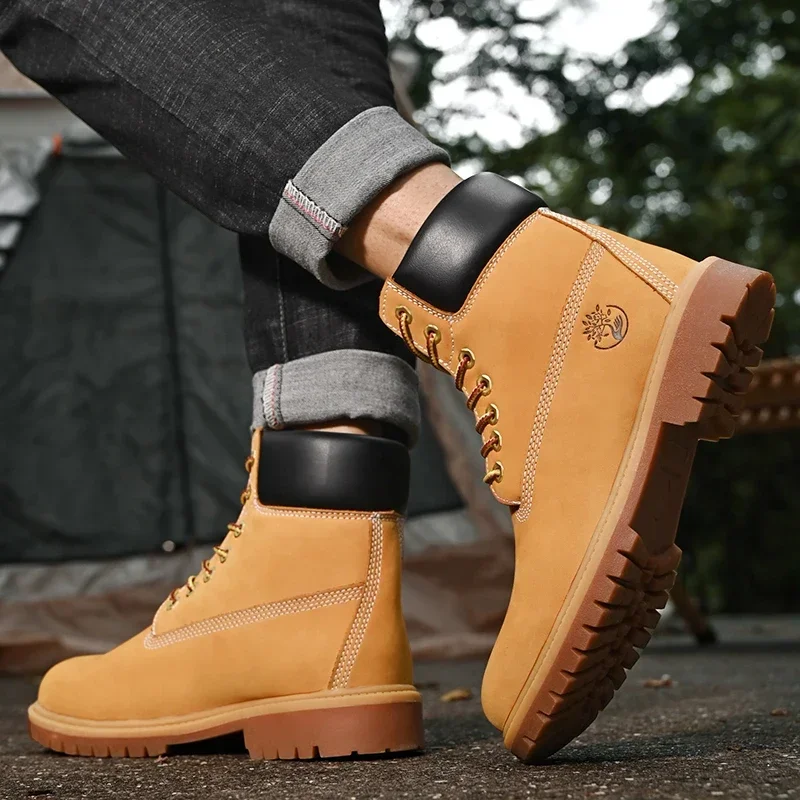 남성용 하이탑 부츠 고품질 여성 가죽 신발 패션 아웃도 - Men'S Shoes Dq 리뷰 및 가격