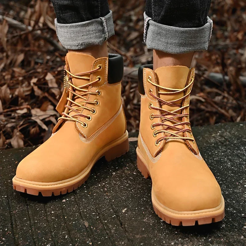 남성용 하이탑 부츠 고품질 여성 가죽 신발 패션 아웃도 - Men'S Shoes Dq 리뷰 및 가격