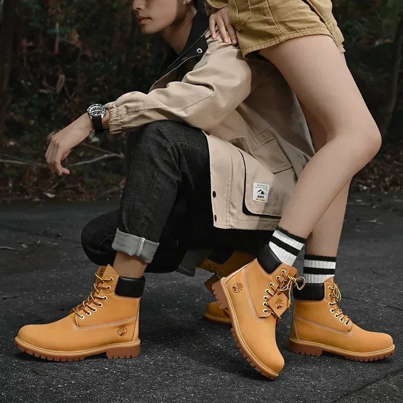 남성용 하이탑 부츠 고품질 여성 가죽 신발 패션 아웃도 - Men'S Shoes Dq 리뷰 및 가격